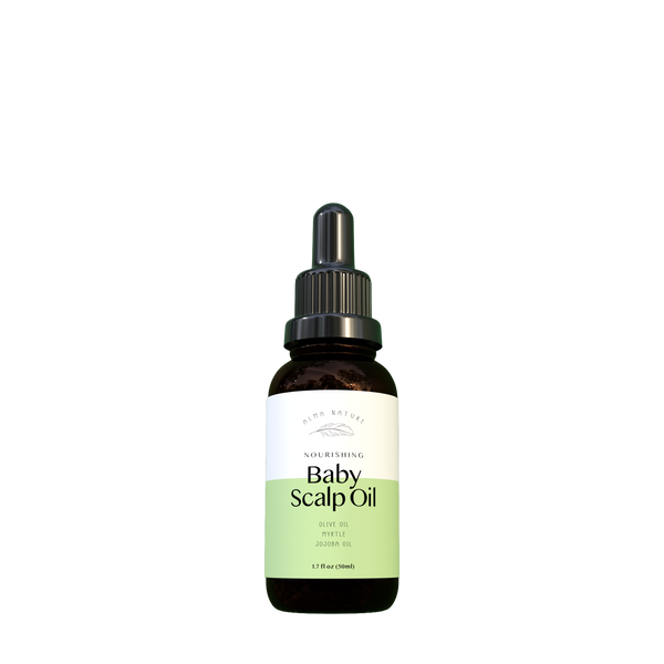 Bottle of Baby Scalp Oil with a dropper