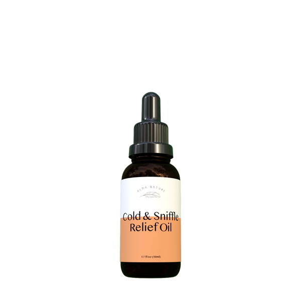 Bottle of Cold and Sniffle Oil with a dropper