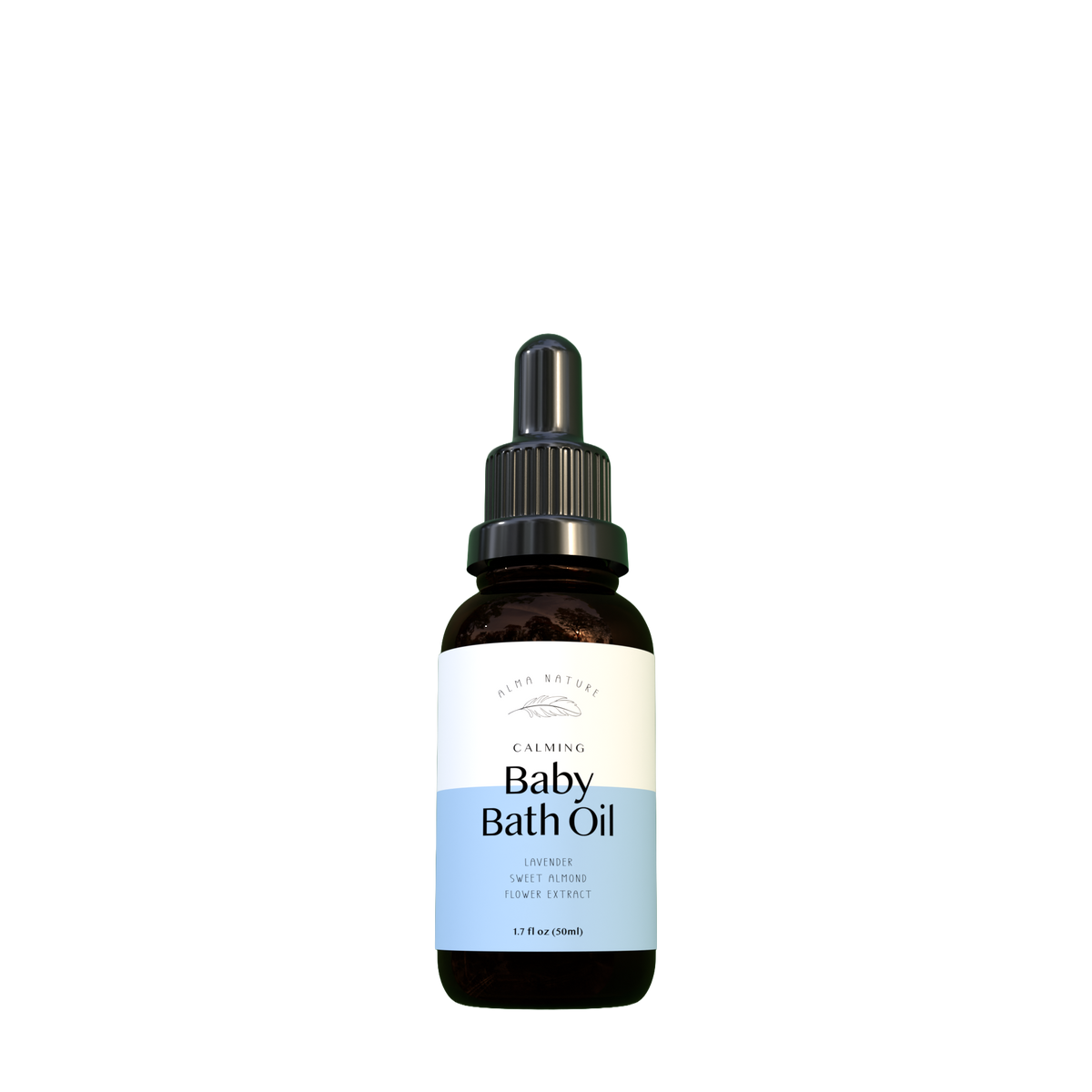 Bottle of Baby Bath Oil with a dropper