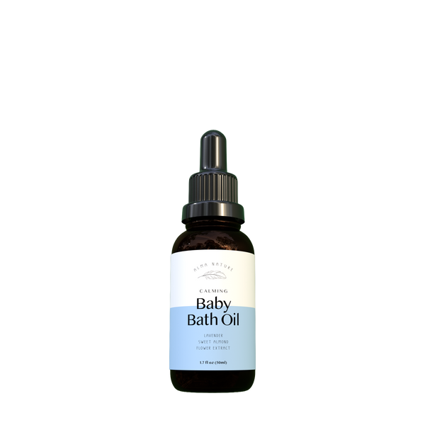 Bottle of Baby Bath Oil with a dropper