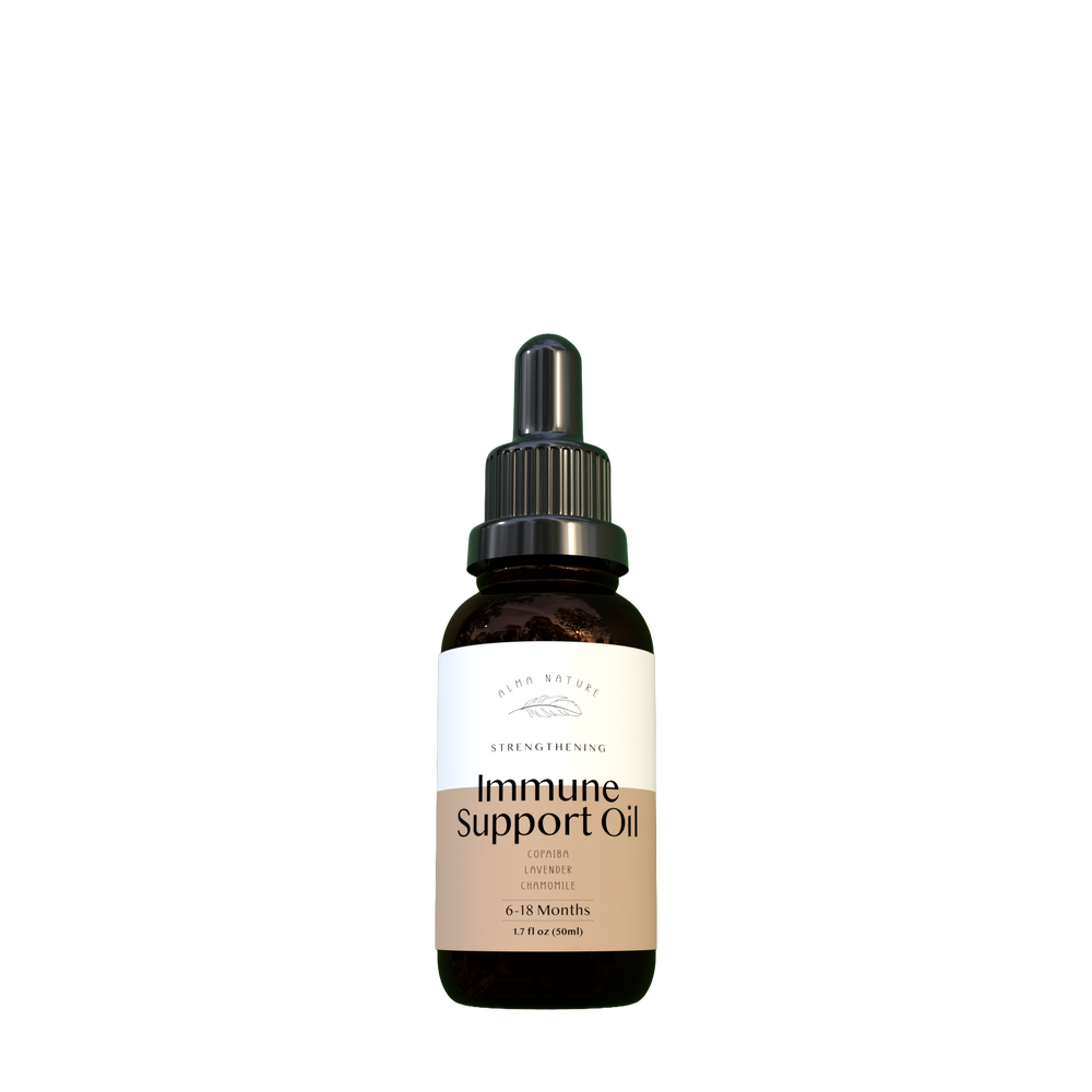Bottle of Immune Support Oil with a dropper